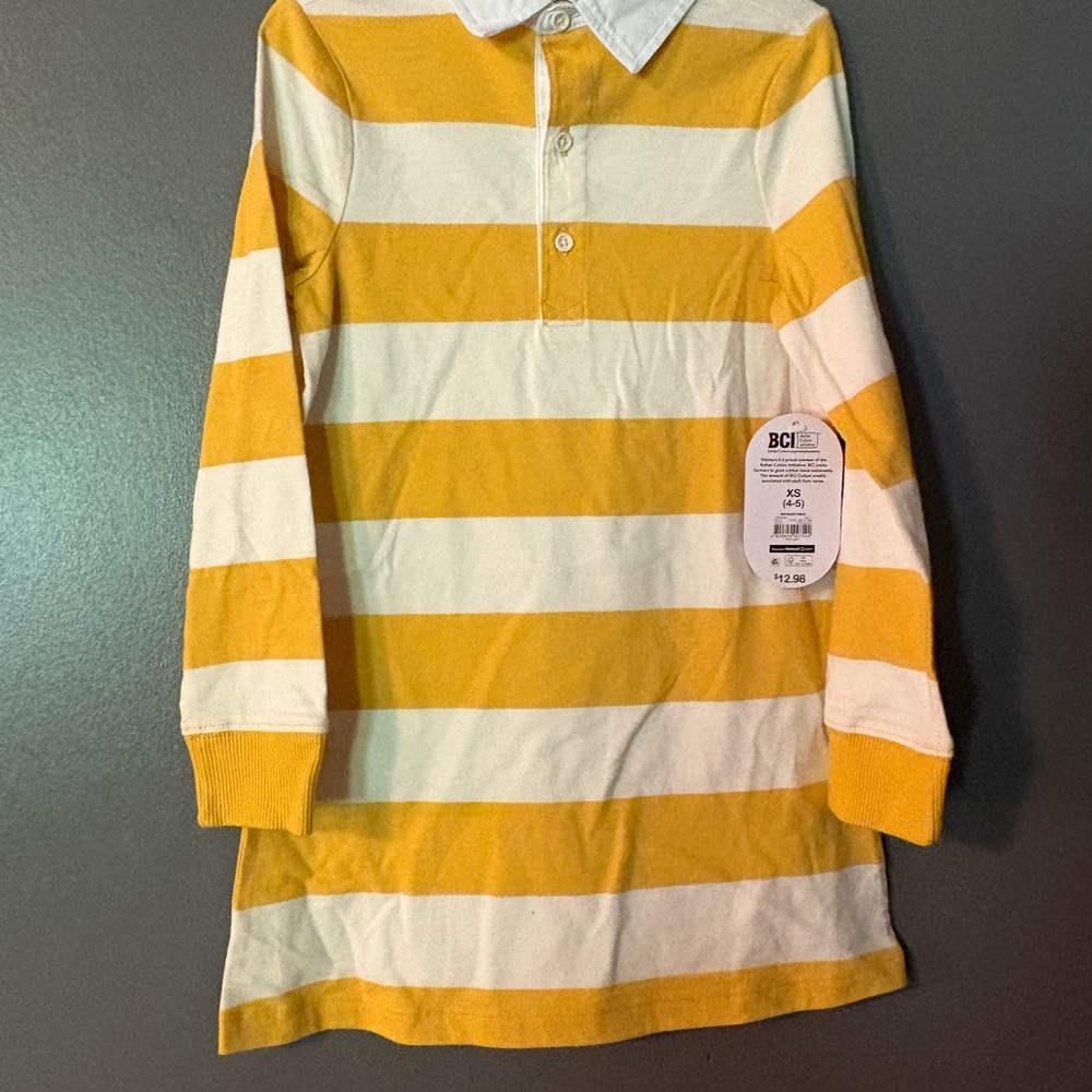Wonder Nation Striped 2 Polo Shirts in Yellow and Green size 4-5 - Picture 5 of 6